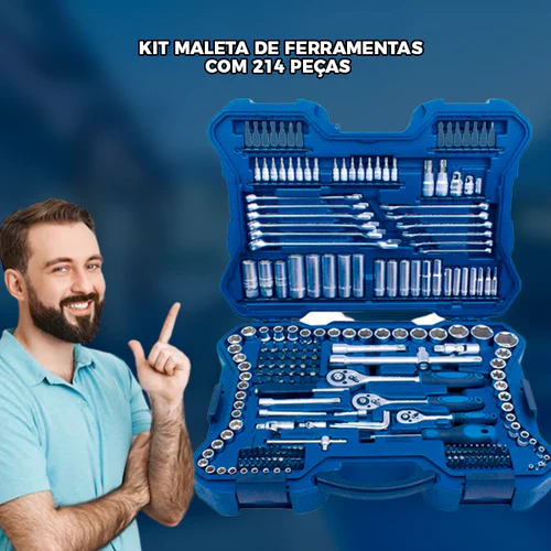 Kit Maleta de Ferramentas com 214 Peças